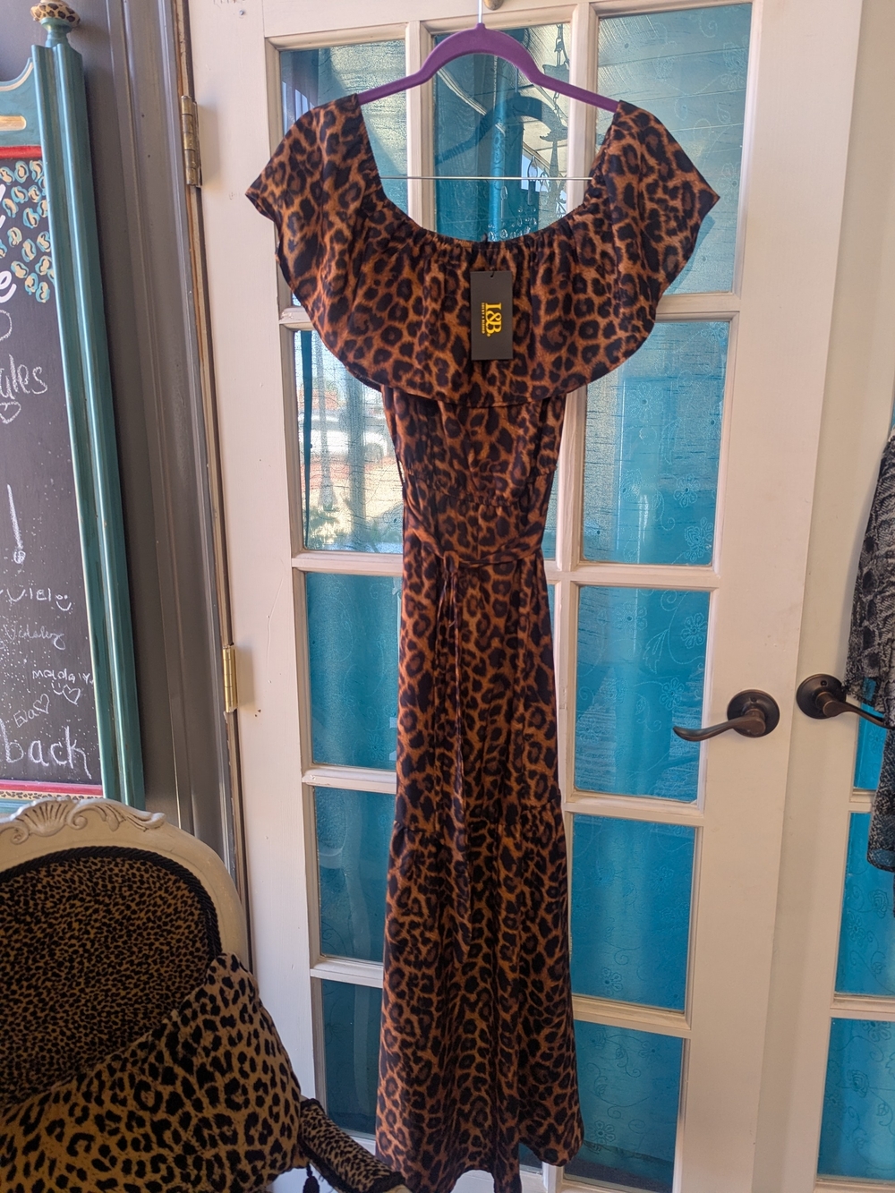 Lucky & Blessed Leopard Print Maxi Dress in Brown and Black